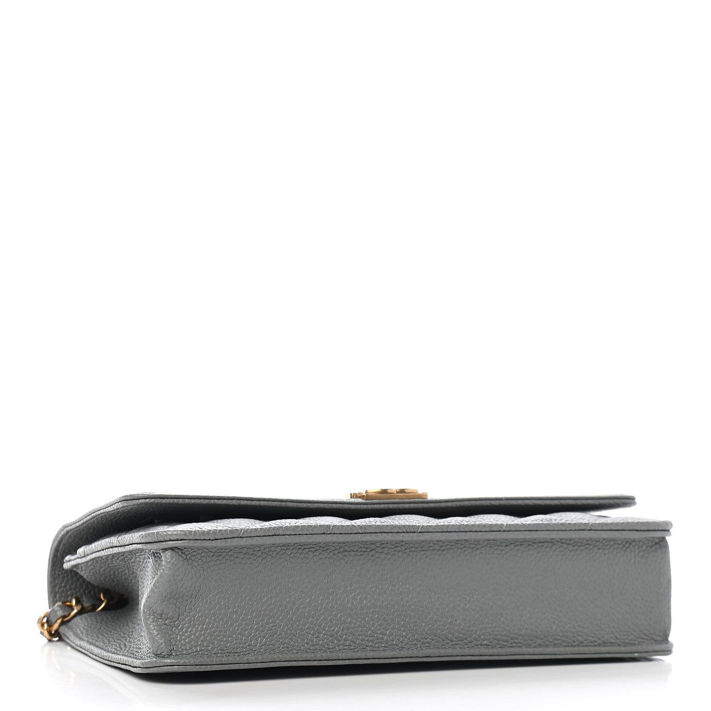 Caviar Quilted Boy Wallet On Chain WOC Grey
