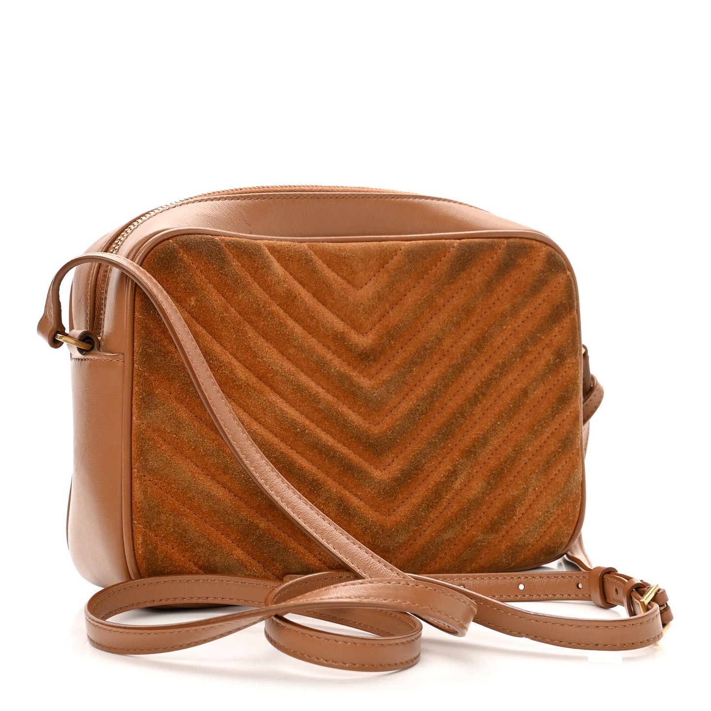 Suede Matelasse Monogram Lou Camera Bag Cinnamon
