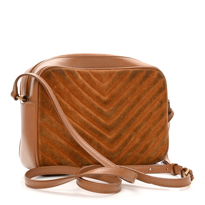 Saint Laurent Suede Matelasse Monogram Lou Camera Bag Cinnamon 3 of 15