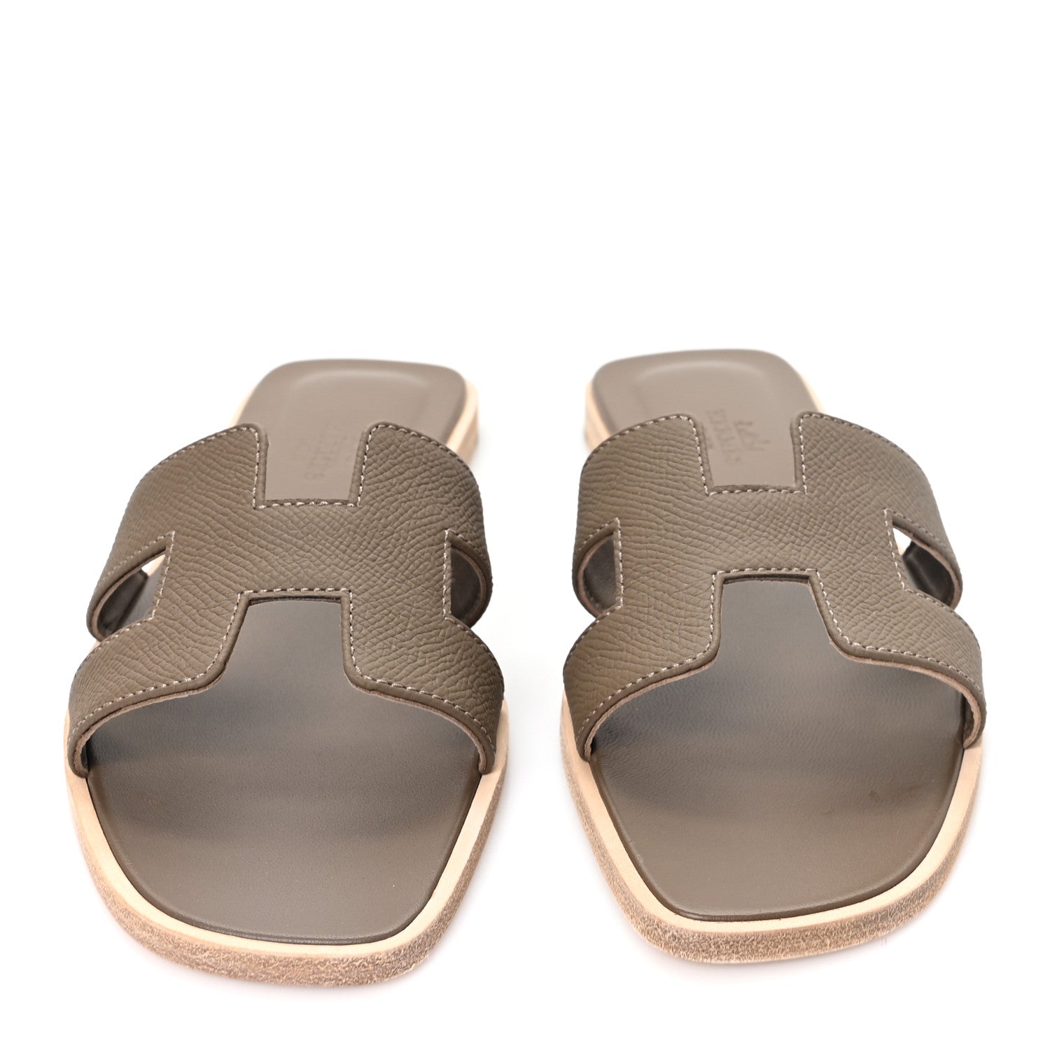 Hermes Epsom Oran Sandals 36 Etoupe 3 of 10
