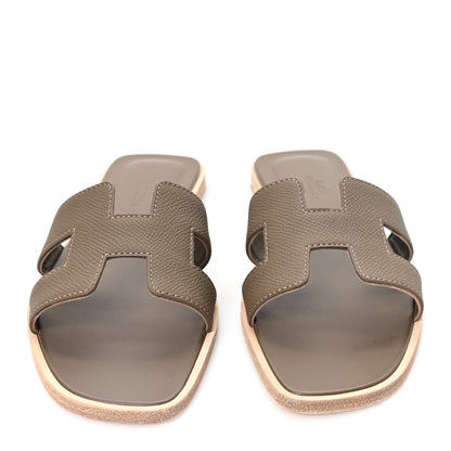 Hermes Epsom Oran Sandals 36 Etoupe 3 of 10