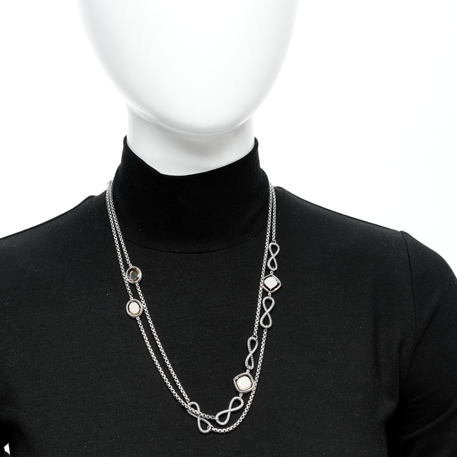 David Yurman Sterling Silver Citrine Infinity Necklace 2 of 5