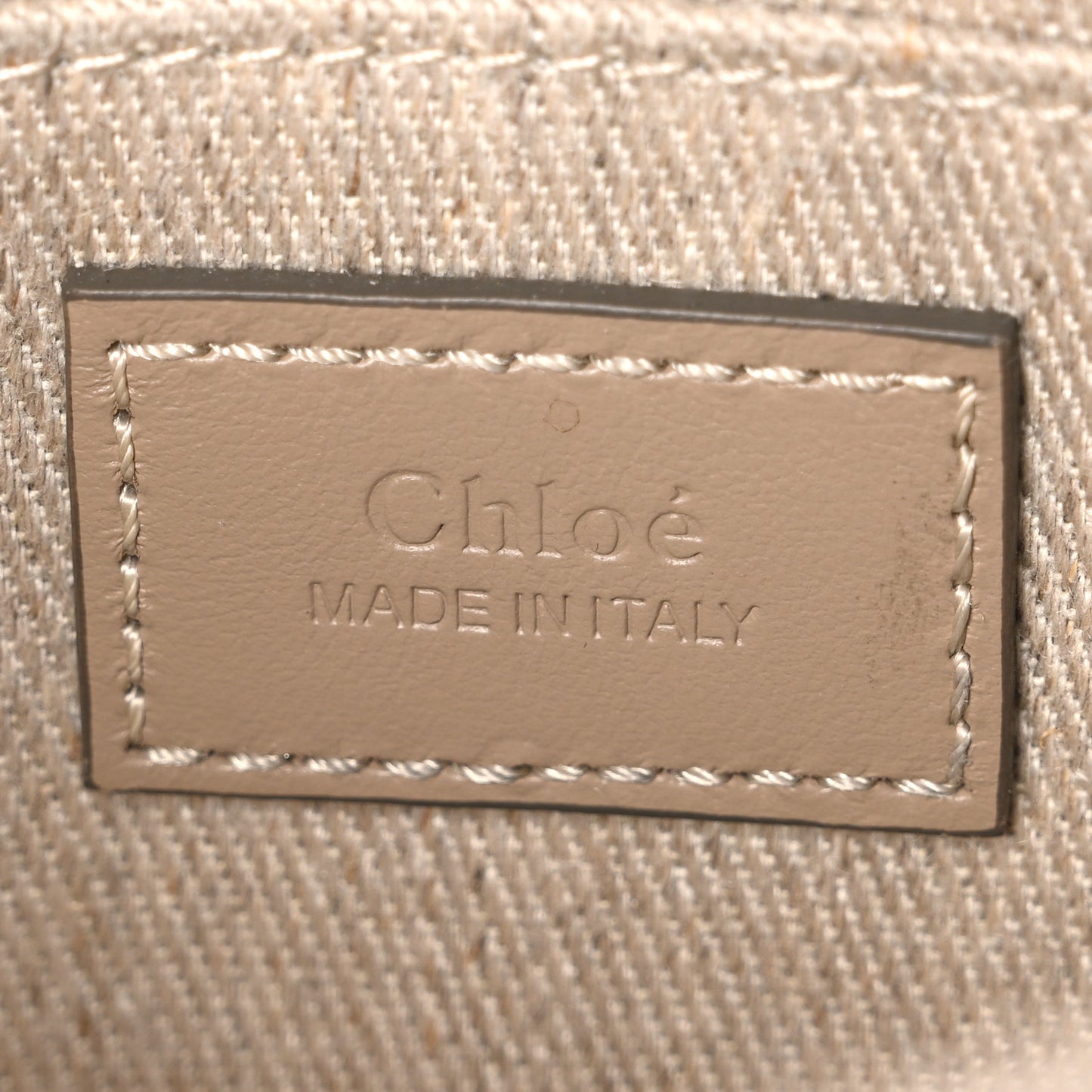 Linen Calfskin Mini Woody Ribbon Tote With Strap Boyish Brown