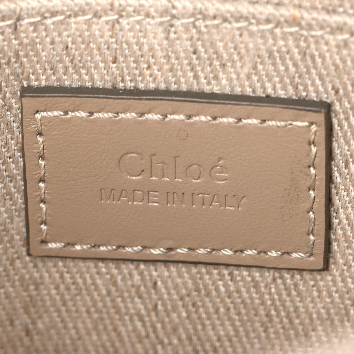 Chloe Linen Calfskin Mini Woody Ribbon Tote With Strap Boyish Brown 6 of 10