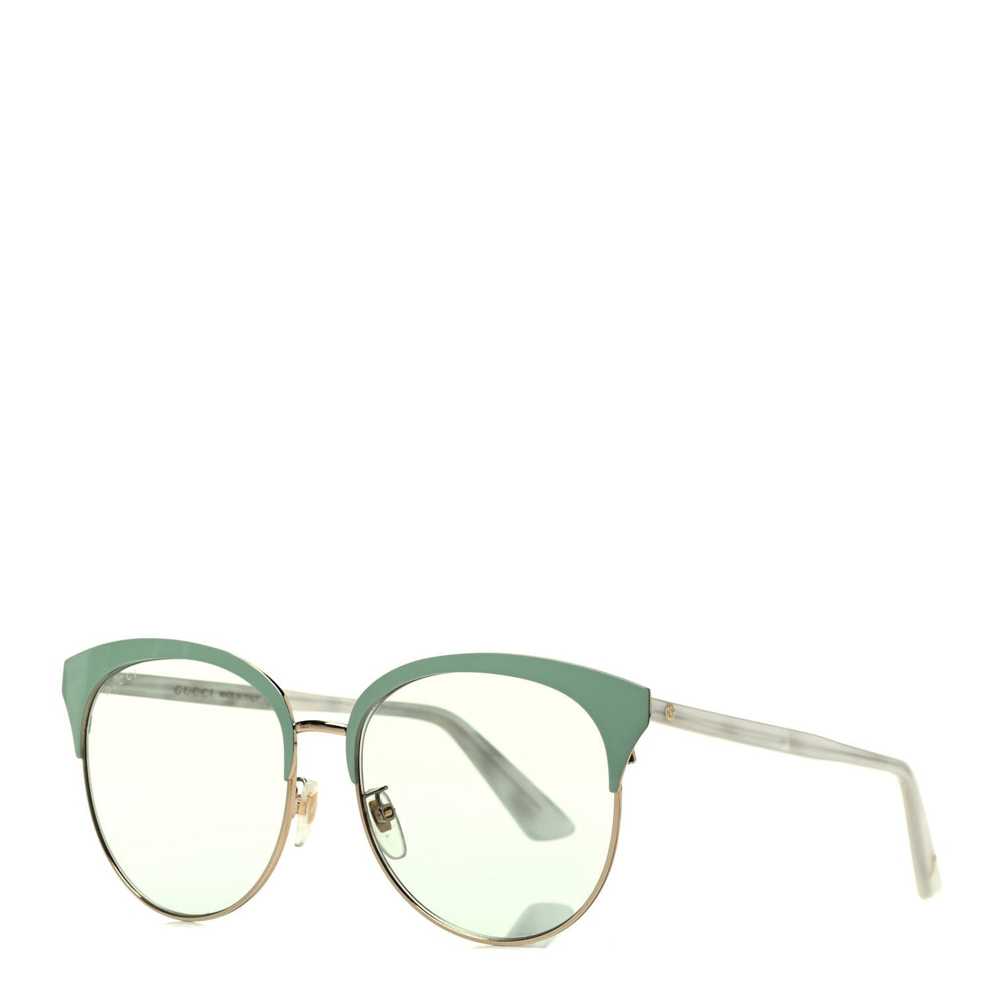 Round Metal GG0246SA Sunglasses Light Green