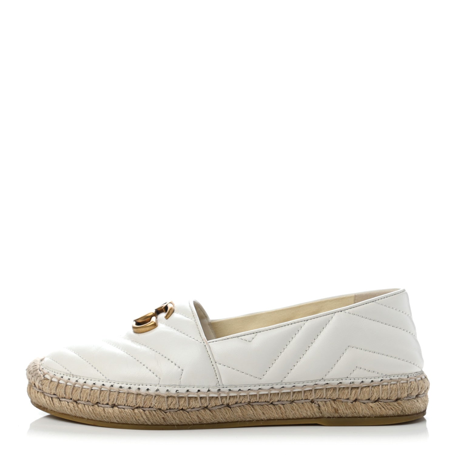 Gucci Nappa Matelasse GG Marmont Espadrilles 38.5 Great White 1 of 9