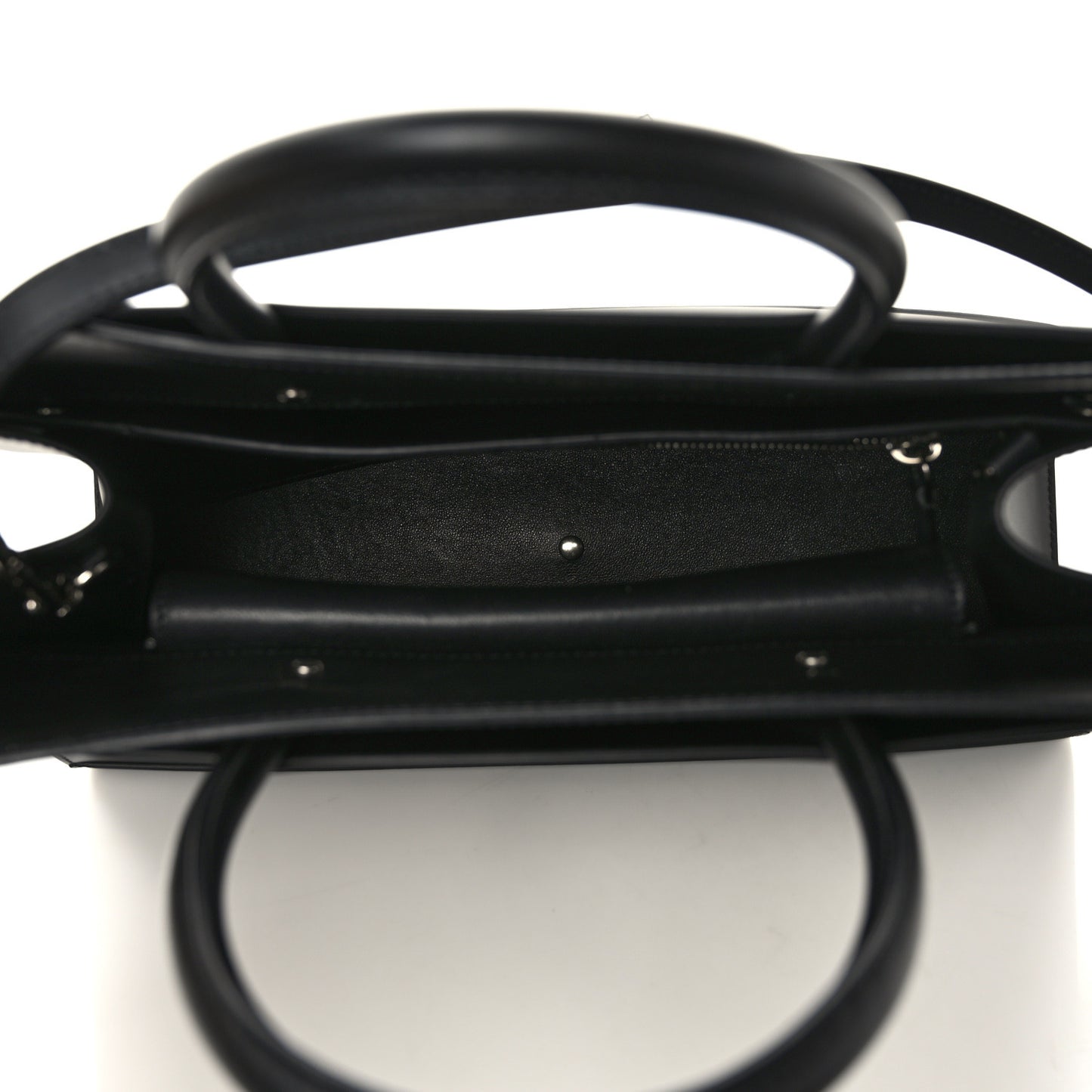 Smooth Calfskin Medium Horizon Satchel Black