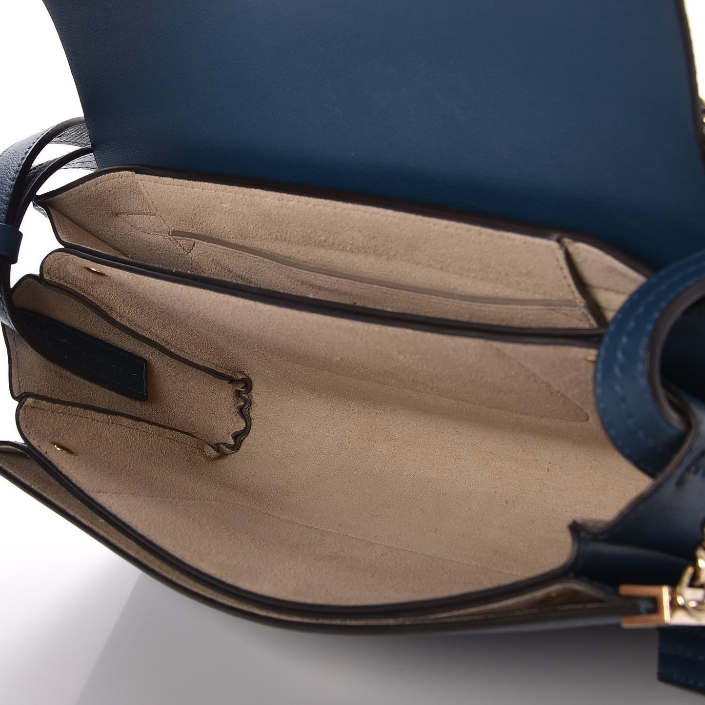 Suede Calfskin Small Faye Shoulder Bag Majolica Blue