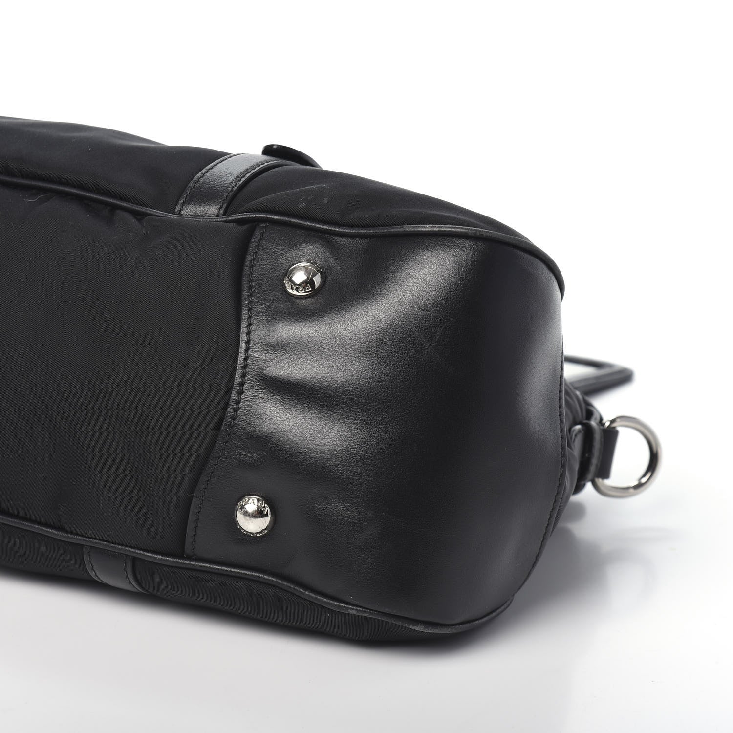 Prada Tessuto Nylon Soft Calf Shopping Satchel Black 10 of 10