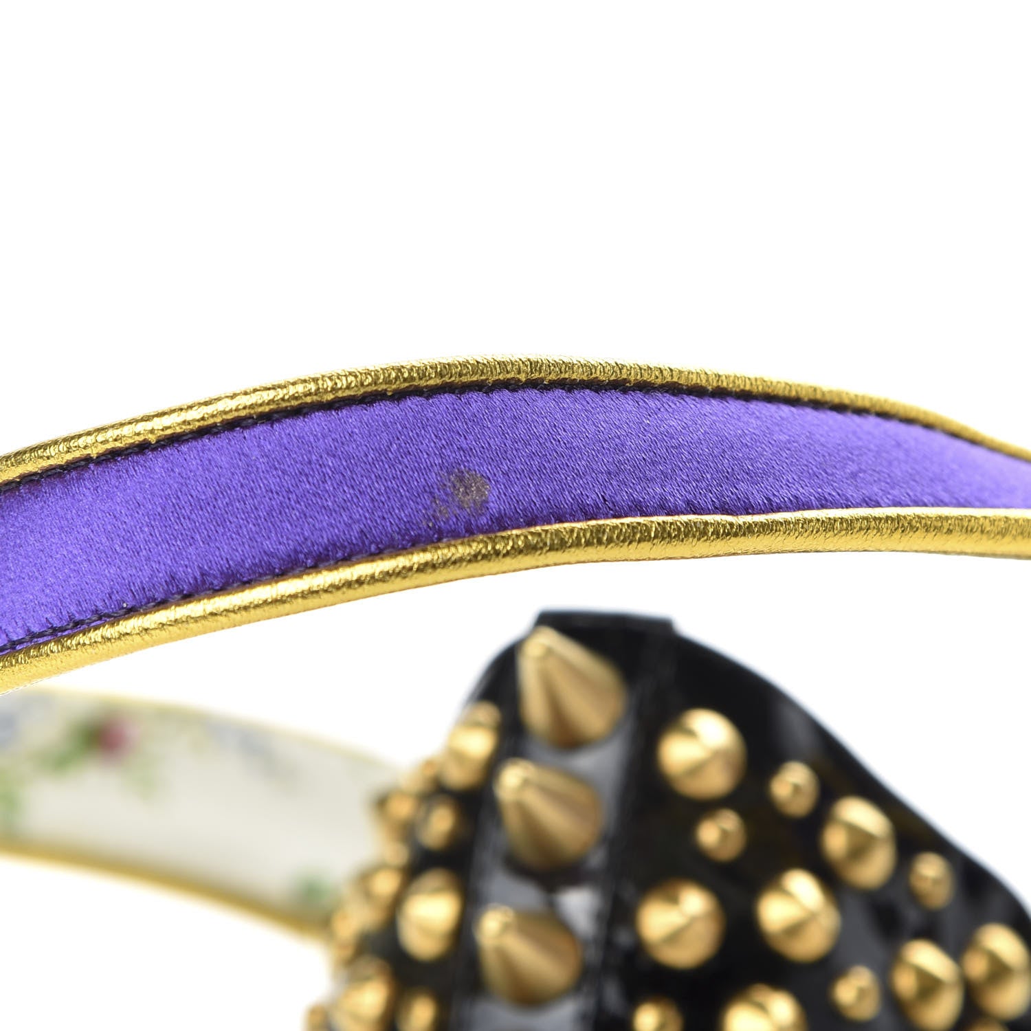 Gucci Satin Embroidered Dragon Caspar Pumps 37 Purple Oro Vecchio Black 11 of 12
