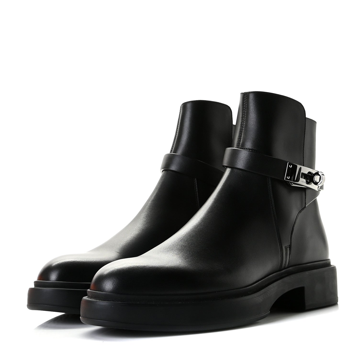 Hermes Calfskin Veo Ankle Boots 36 Black 3 of 11