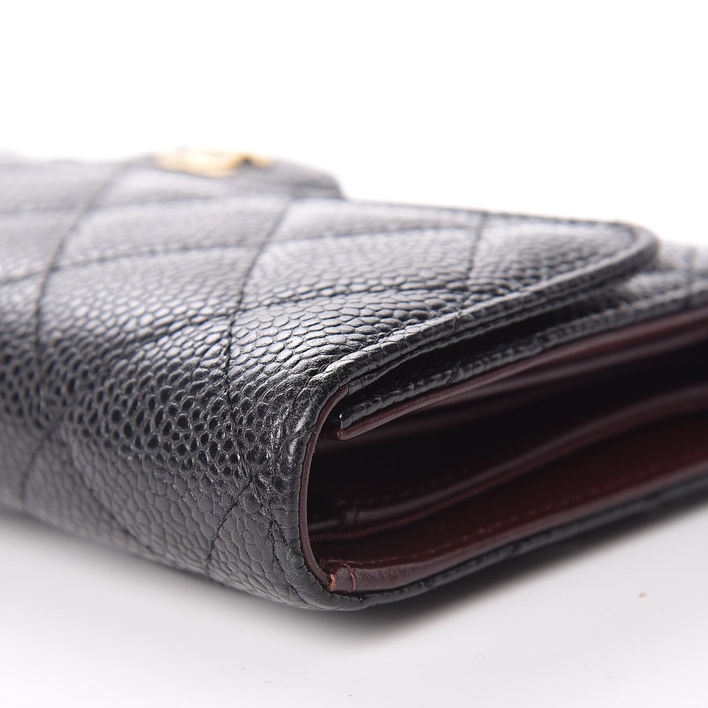 Caviar Quilted Large Flap Wallet Black