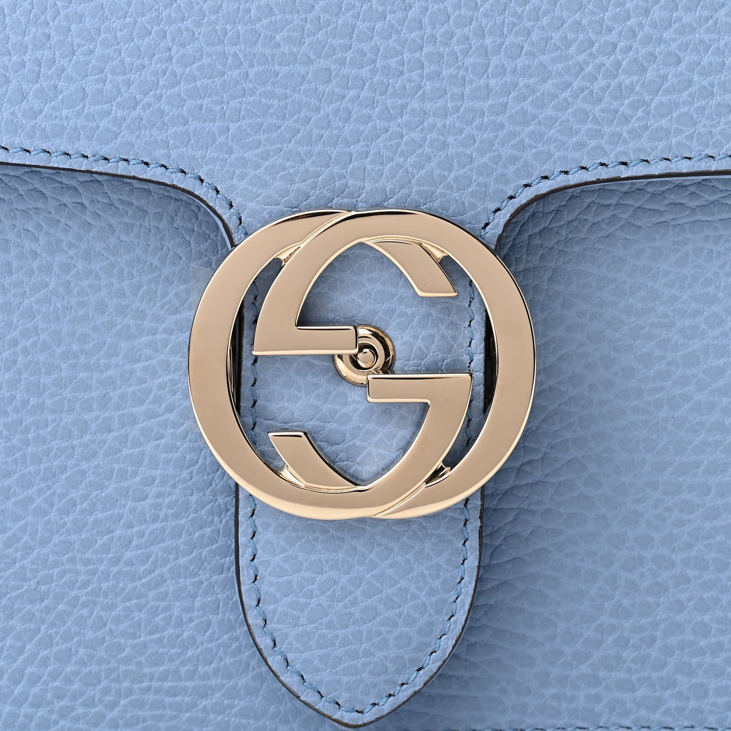 Gucci Dollar Calfskin Small Interlocking G Shoulder Bag Mineral Blue 8 of 10