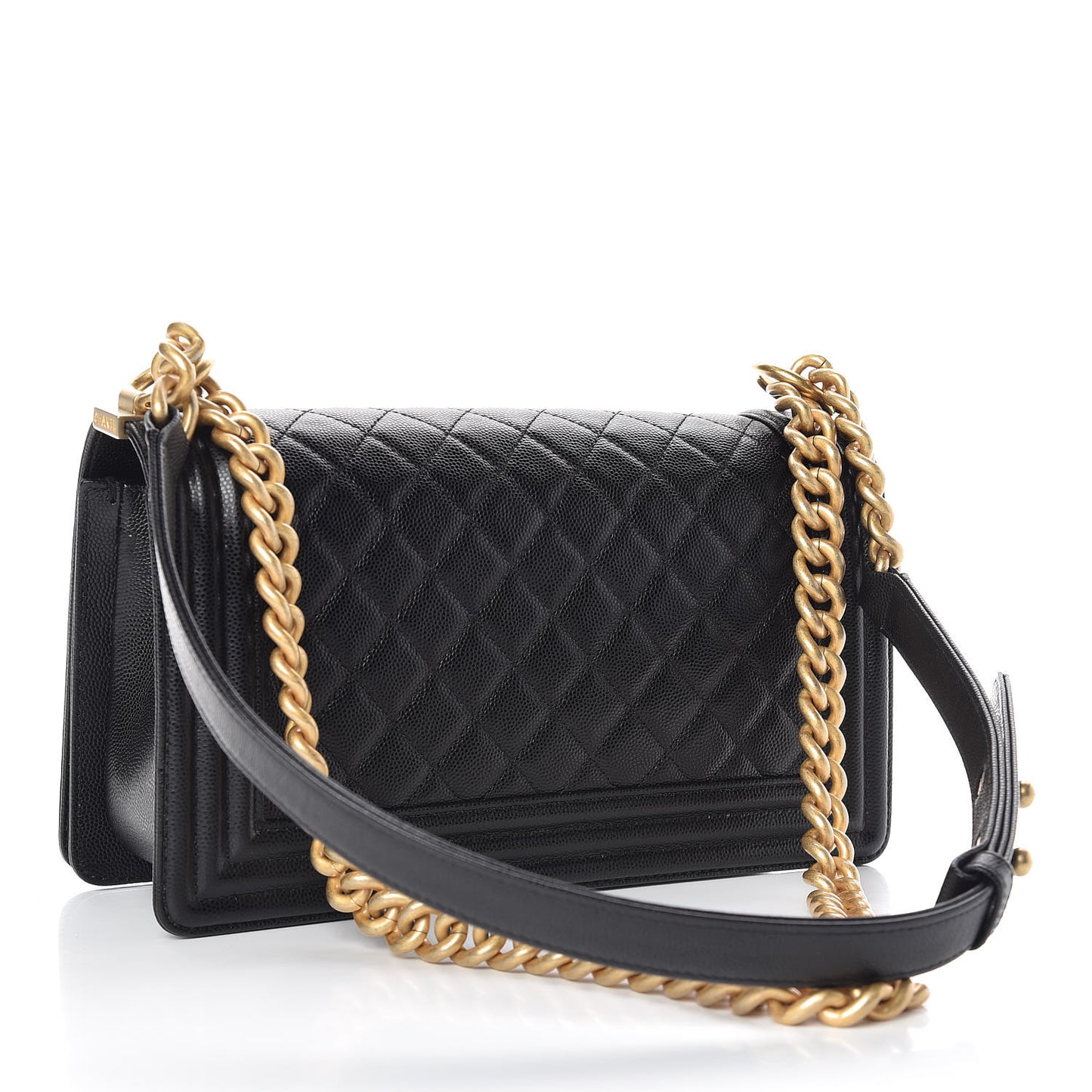 Caviar Quilted Medium Boy Flap Black