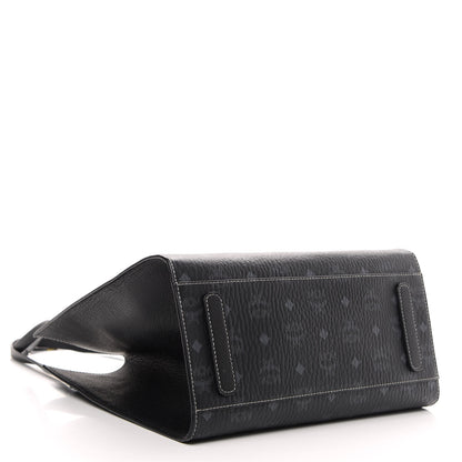 MCM Visetos Medium Yris Shopper Tote Black 4 of 8