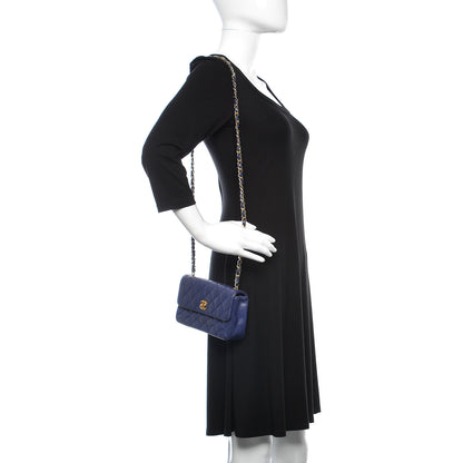 Chanel Lambskin Quilted Small Single Flap Navy 2 of 13