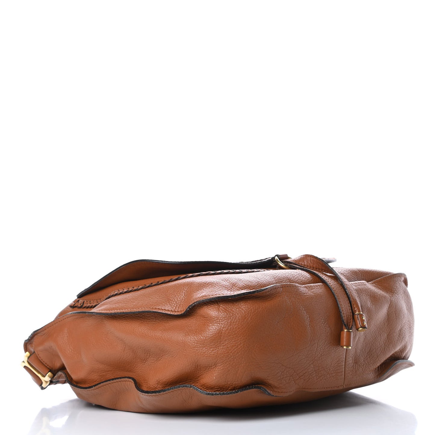 Calfskin Braided Large Marcie Hobo Caramel