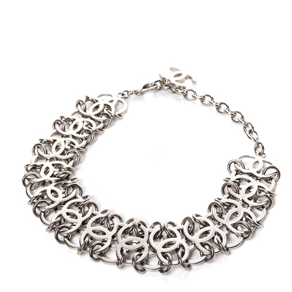 Chanel CC In The Air Choker Necklace Silver 1 of 3