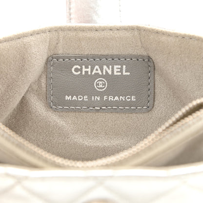 Chanel Metallic Lambskin Quilted Pearl Chain Mini Love Symbols Bag Silver 6 of 8