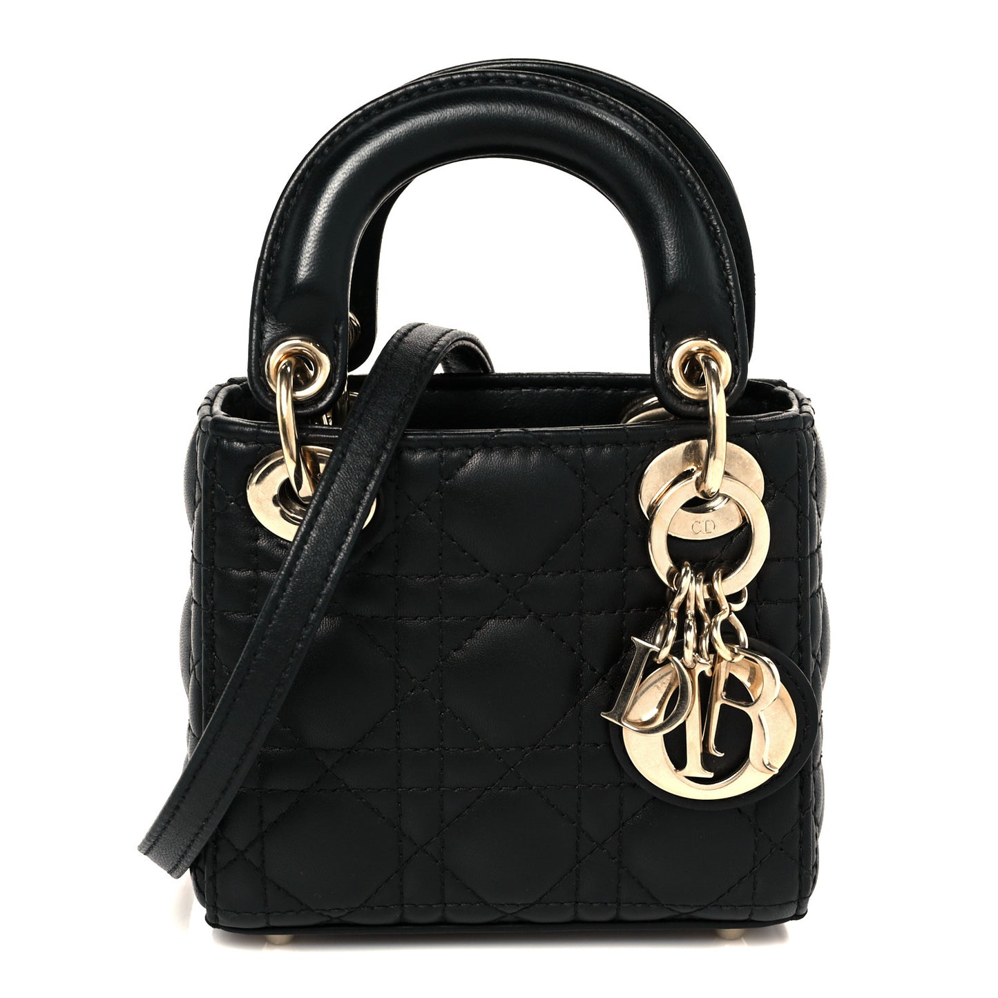 Lambskin Cannage Micro Lady Dior Black