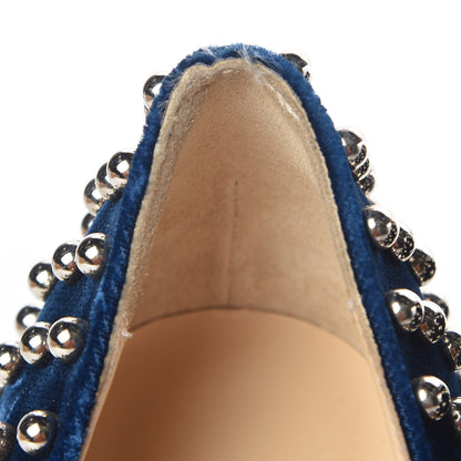 Christian Louboutin Velvet Specchio Billy 120 Spike Pumps 38.5 Silver Eclipse 10 of 12