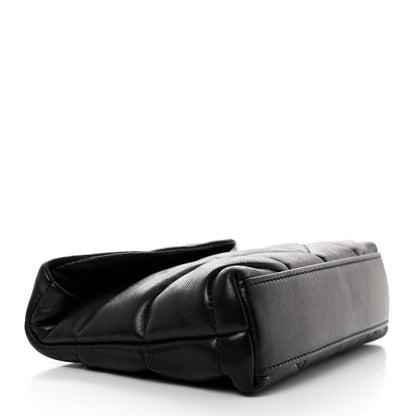 Saint Laurent Lambskin Monogram Loulou Puffer Pouch Clutch Black 4 of 7