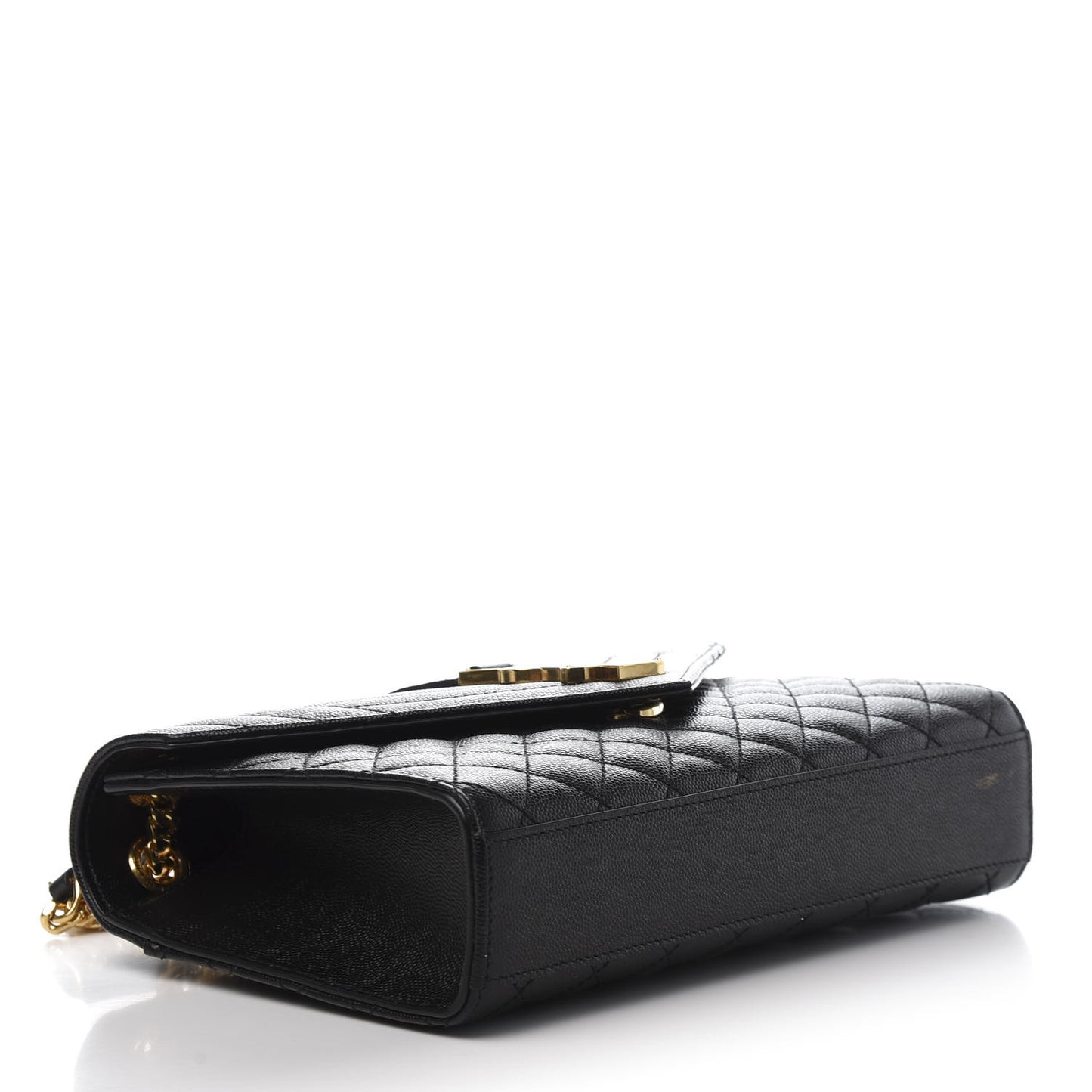 Grain De Poudre Textured Mixed Matelasse Triquilt Medium Monogram Satchel Black