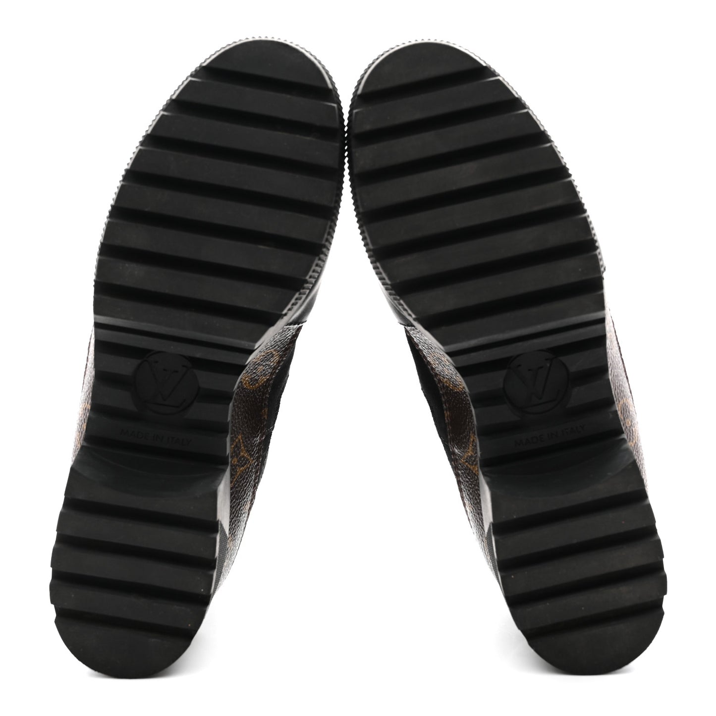 Suede Calfskin Monogram Laureate Platform Desert Boots 38 Black