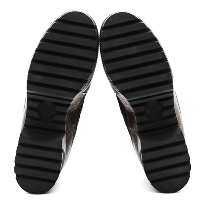 Louis Vuitton Suede Calfskin Monogram Laureate Platform Desert Boots 38 Black 6 of 10