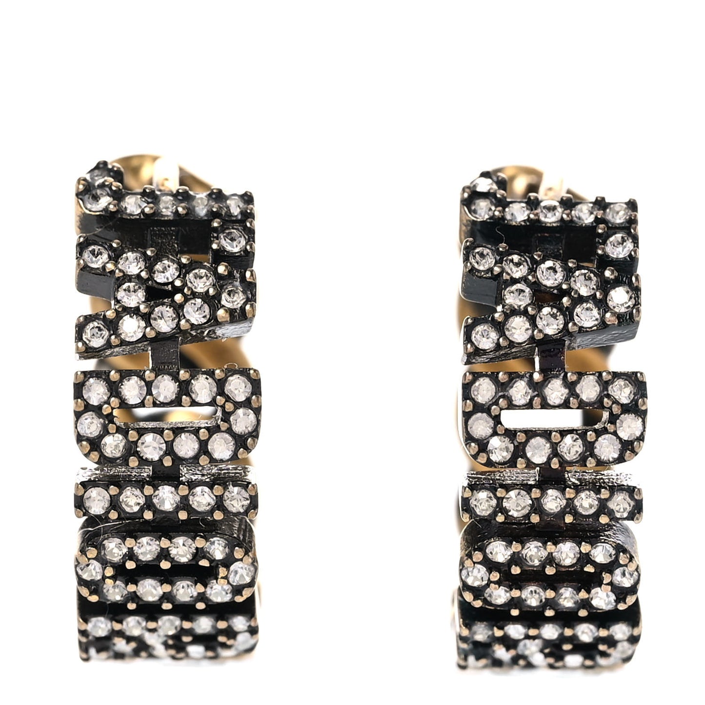 Crystal J'Adior Hoop Earrings Aged Gold