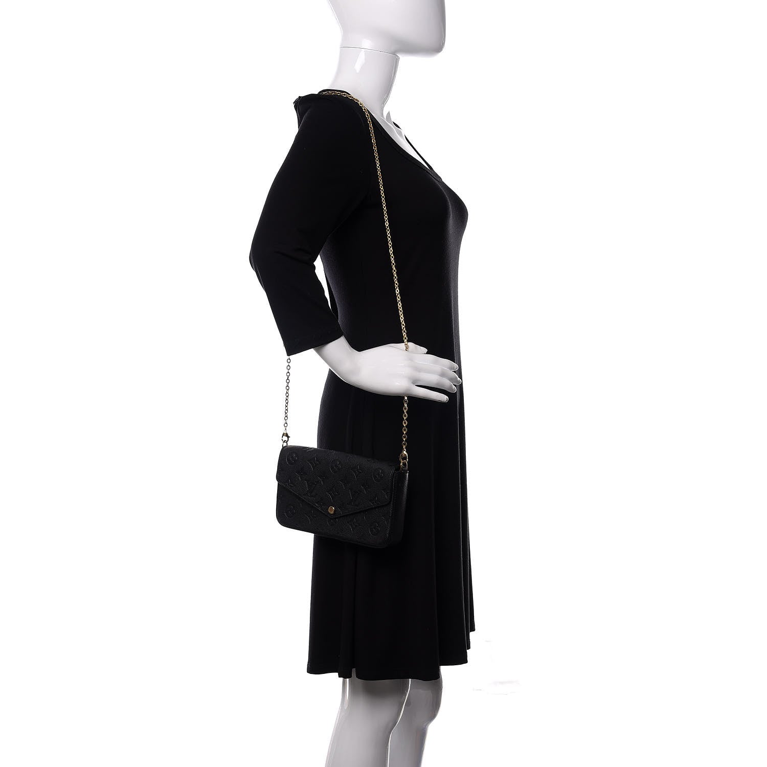 Louis Vuitton Empreinte Pochette Felicie Chain Wallet Black 2 of 11
