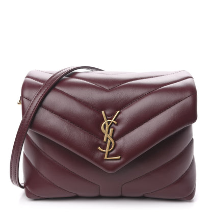 Saint Laurent Calfskin Y Quilted Monogram Toy Loulou Monogram Crossbody Bag Rouge Legion 1 of 12