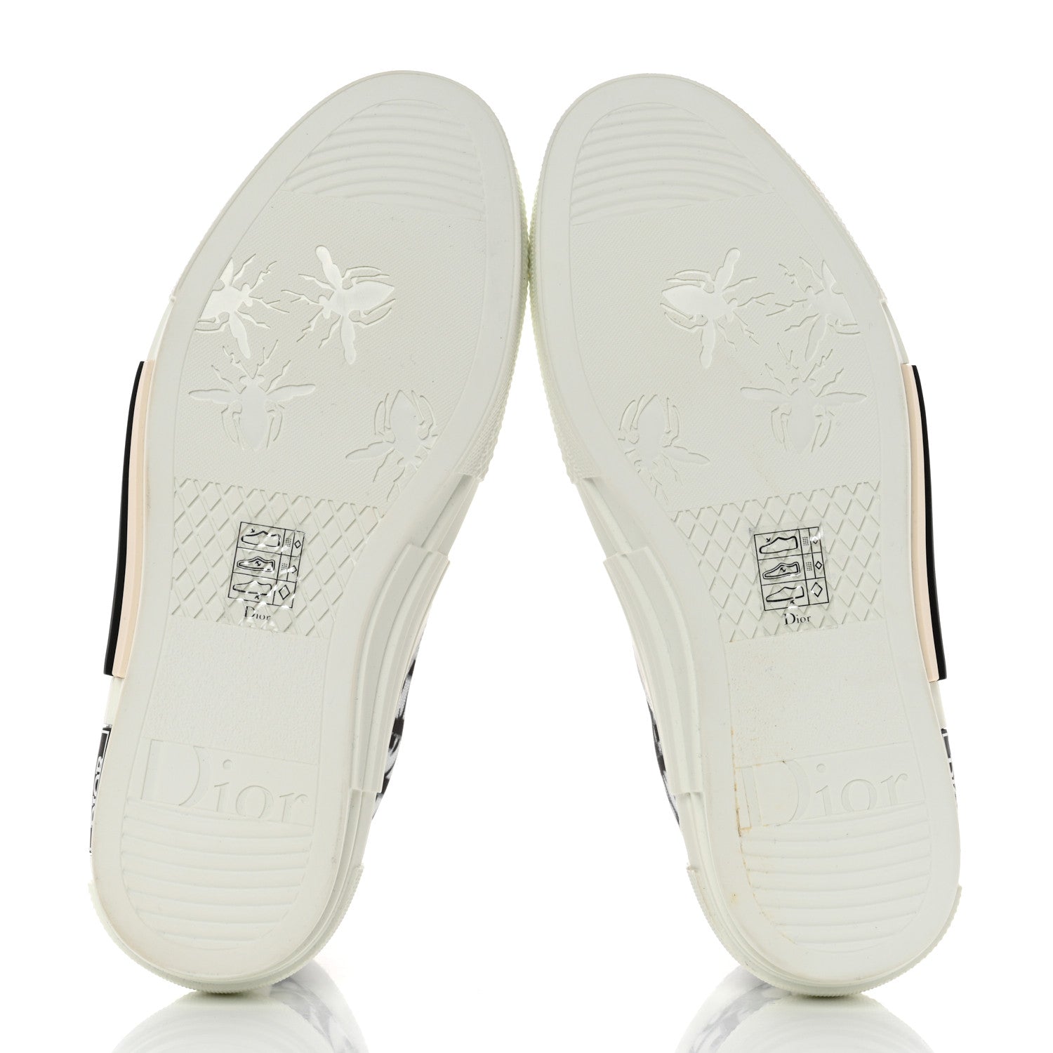 Christian Dior Technical Canvas Oblique Mens B23 High Top Sneakers 38 White Black 5 of 10