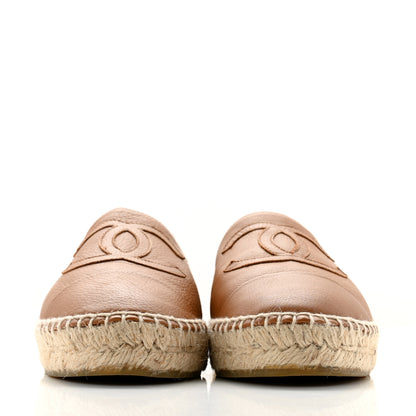 Chanel Lambskin CC Espadrilles 38 Light Brown 2 of 9
