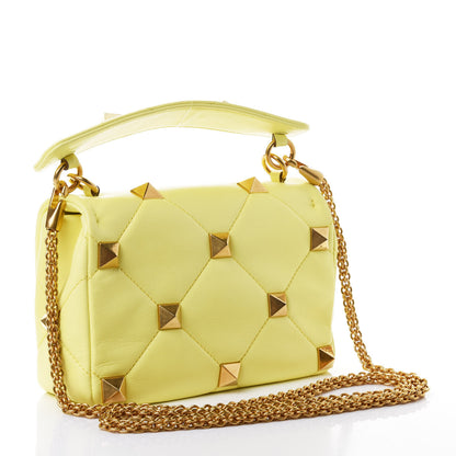 Valentino Garavani Nappa Medium Roman Stud Shoulder Bag Lime Sorbet 2 of 4