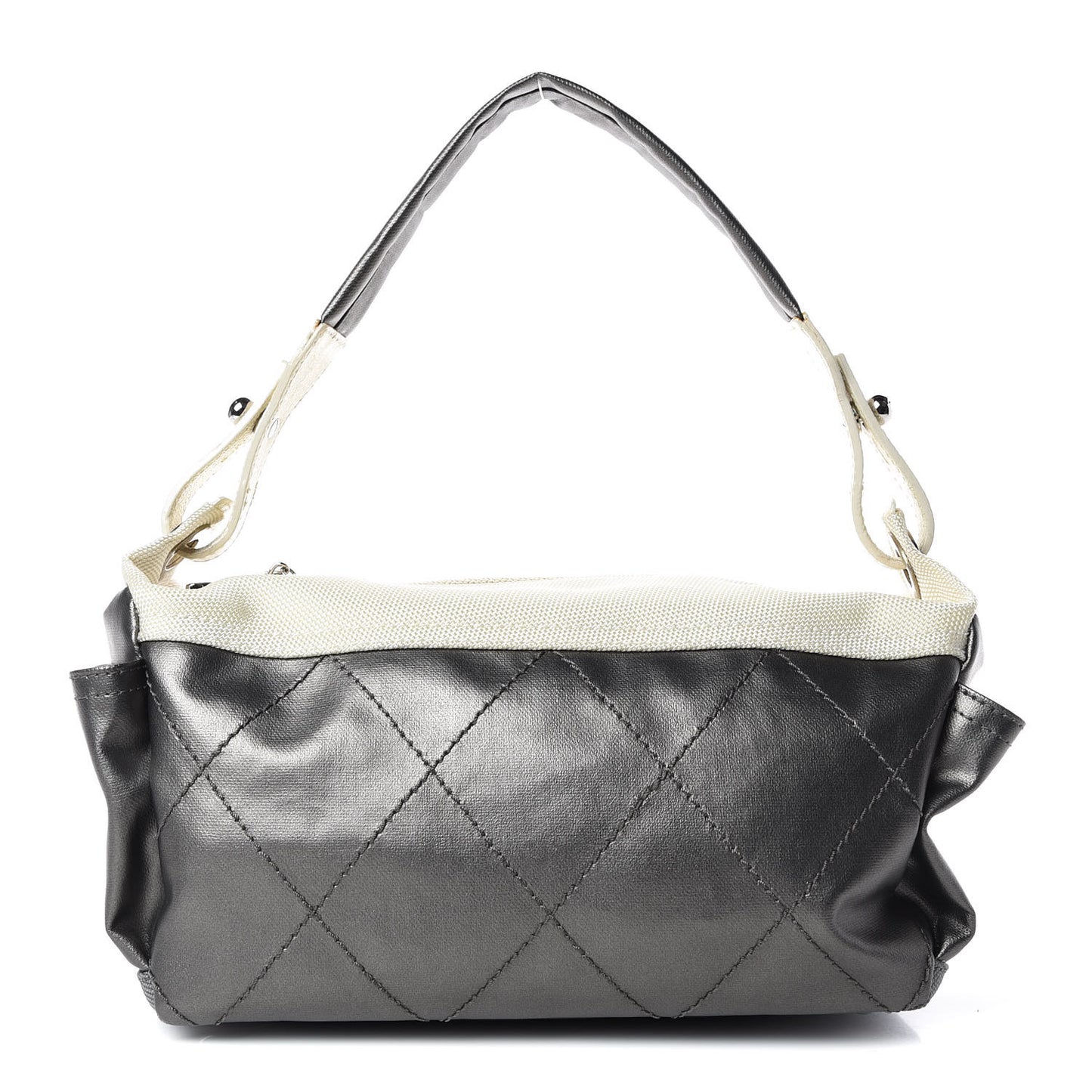 Coated Canvas Paris Biarritz Hobo Silver