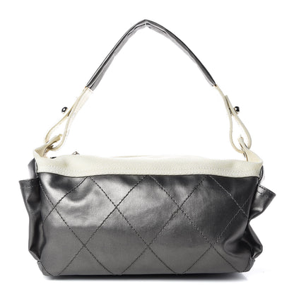 Chanel Coated Canvas Paris Biarritz Hobo Silver 1 of 9