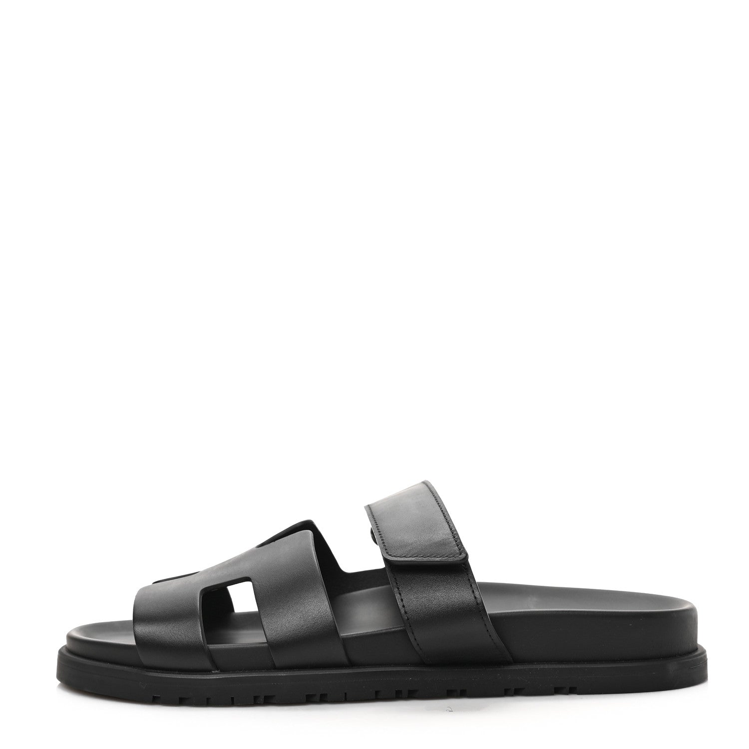 Hermes Calfskin Womens Chypre Sandals 39 Black 1 of 9