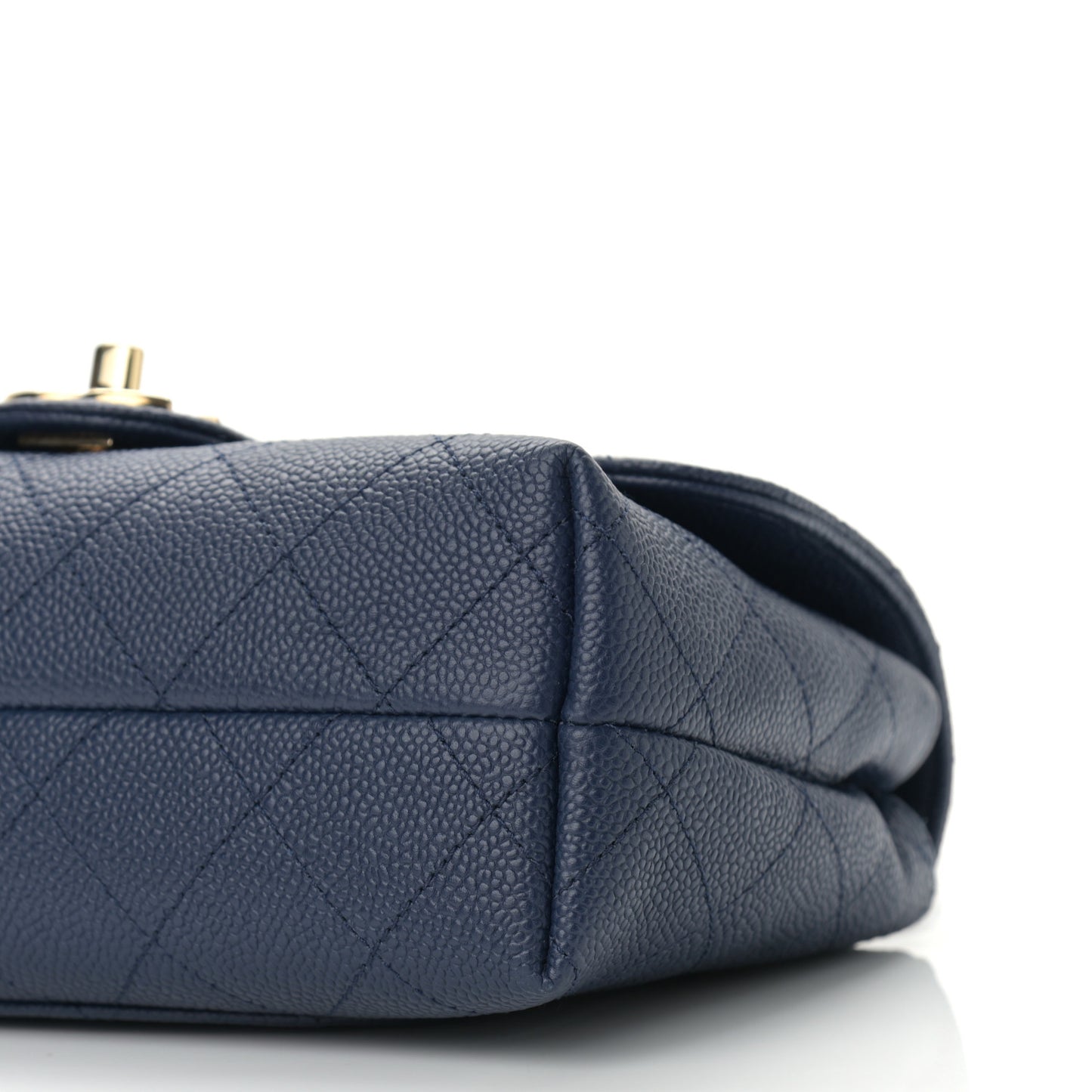 Caviar Quilted Small City Walk Flap Navy Blue