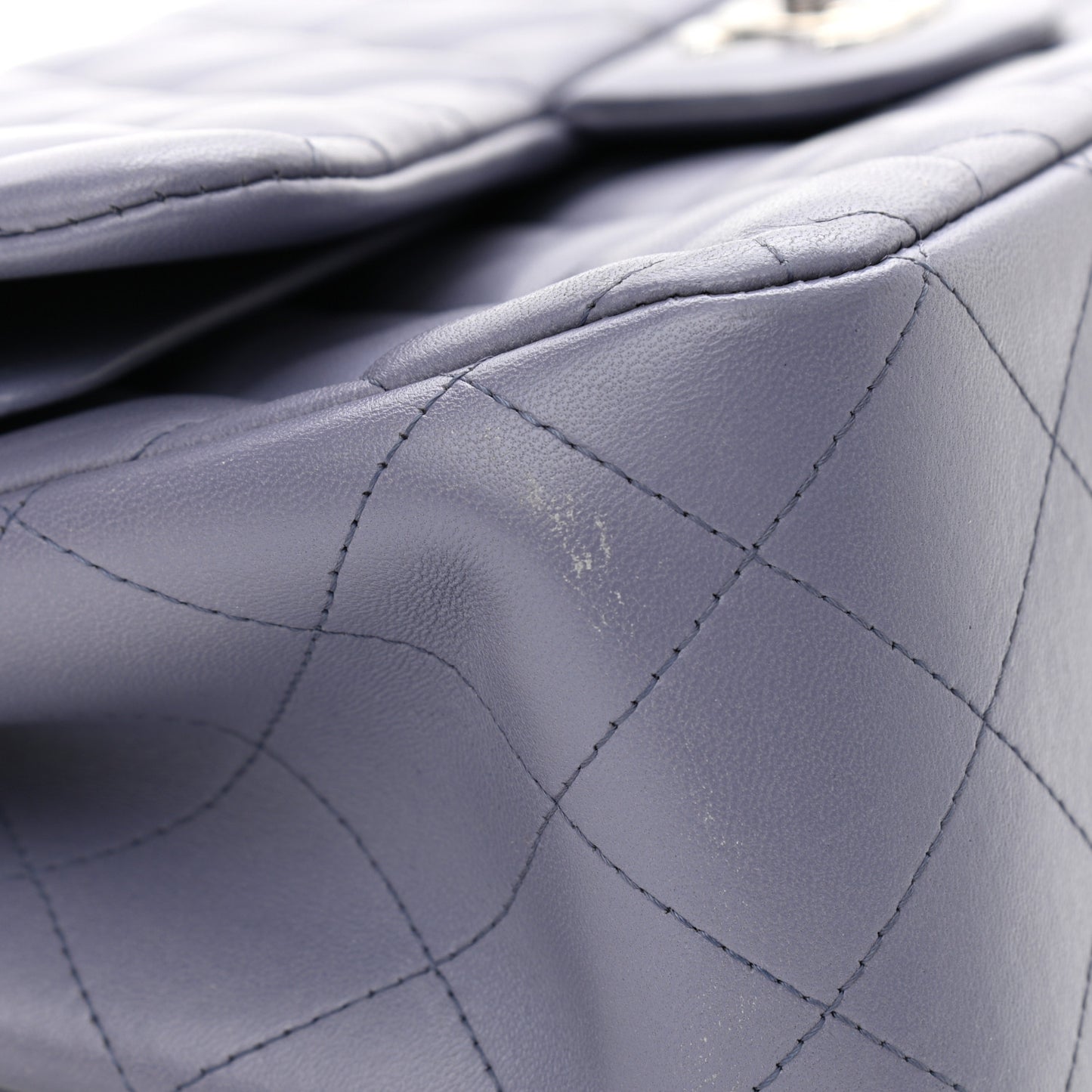 Lambskin Quilted Jumbo Double Flap Light Purple