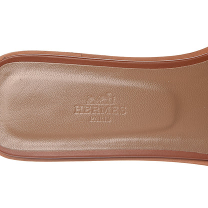 Hermes Box Calfskin Oran Sandals 41 Gold 6 of 11