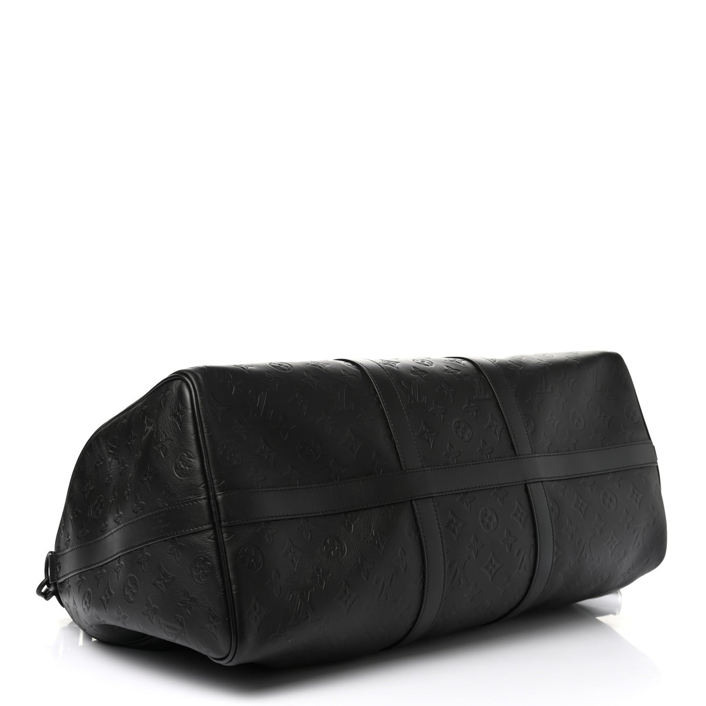 Calfskin Shadow Monogram Keepall Bandouliere 50 Black