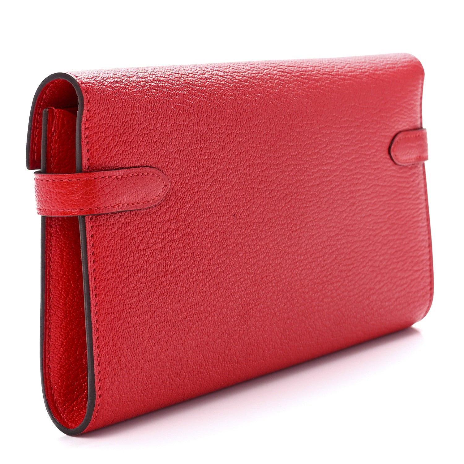 Hermes Chevre Mysore Kelly Longue Wallet Rouge De Coeur 3 of 12