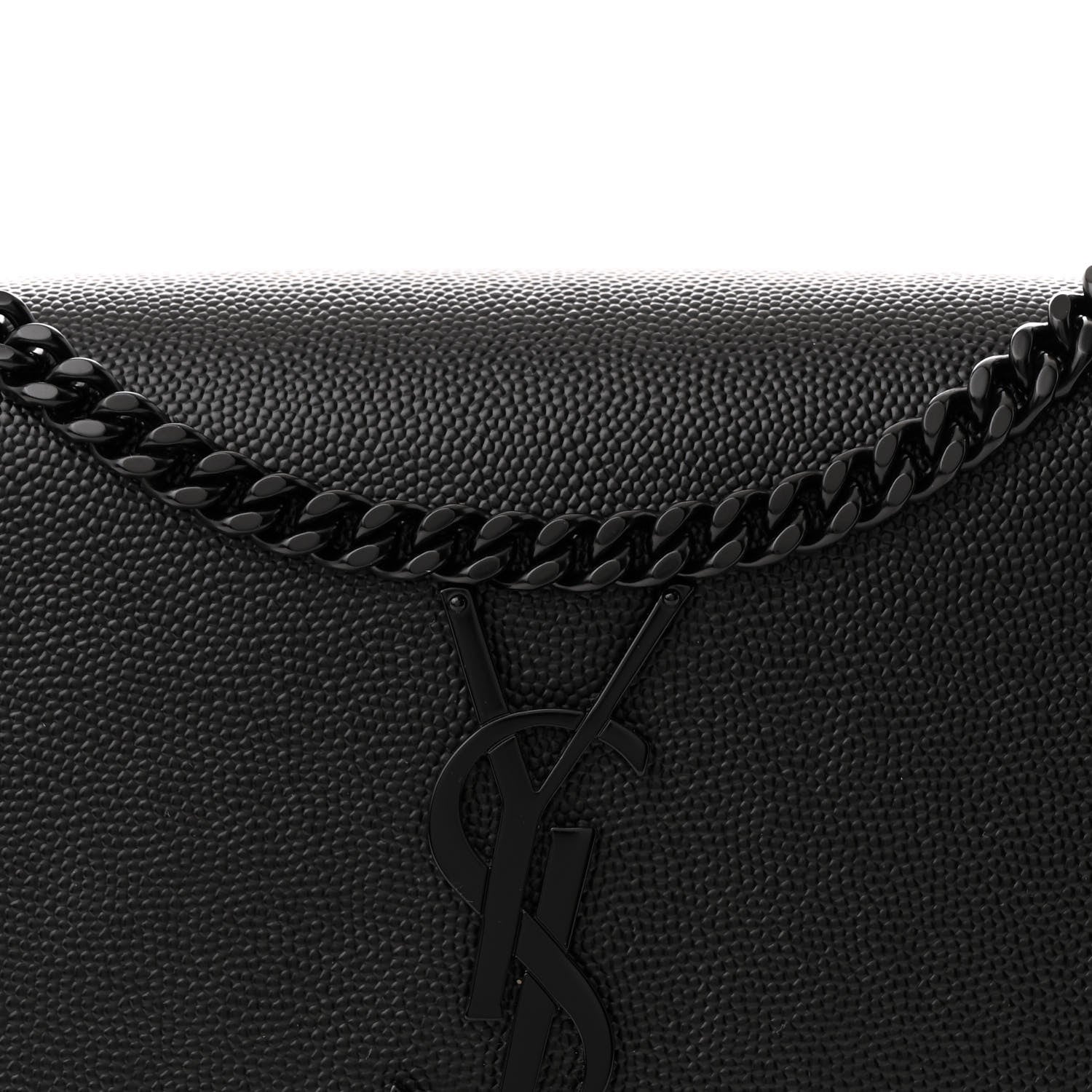 Saint Laurent Grain De Poudre Small Monogram Monochrome Kate Satchel Black 8 of 10