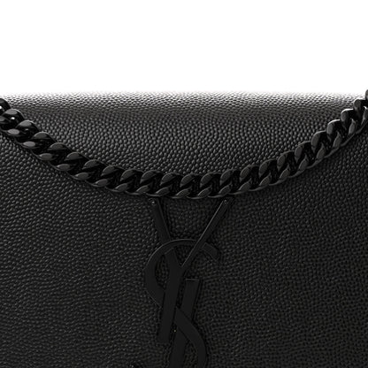 Saint Laurent Grain De Poudre Small Monogram Monochrome Kate Satchel Black 8 of 10