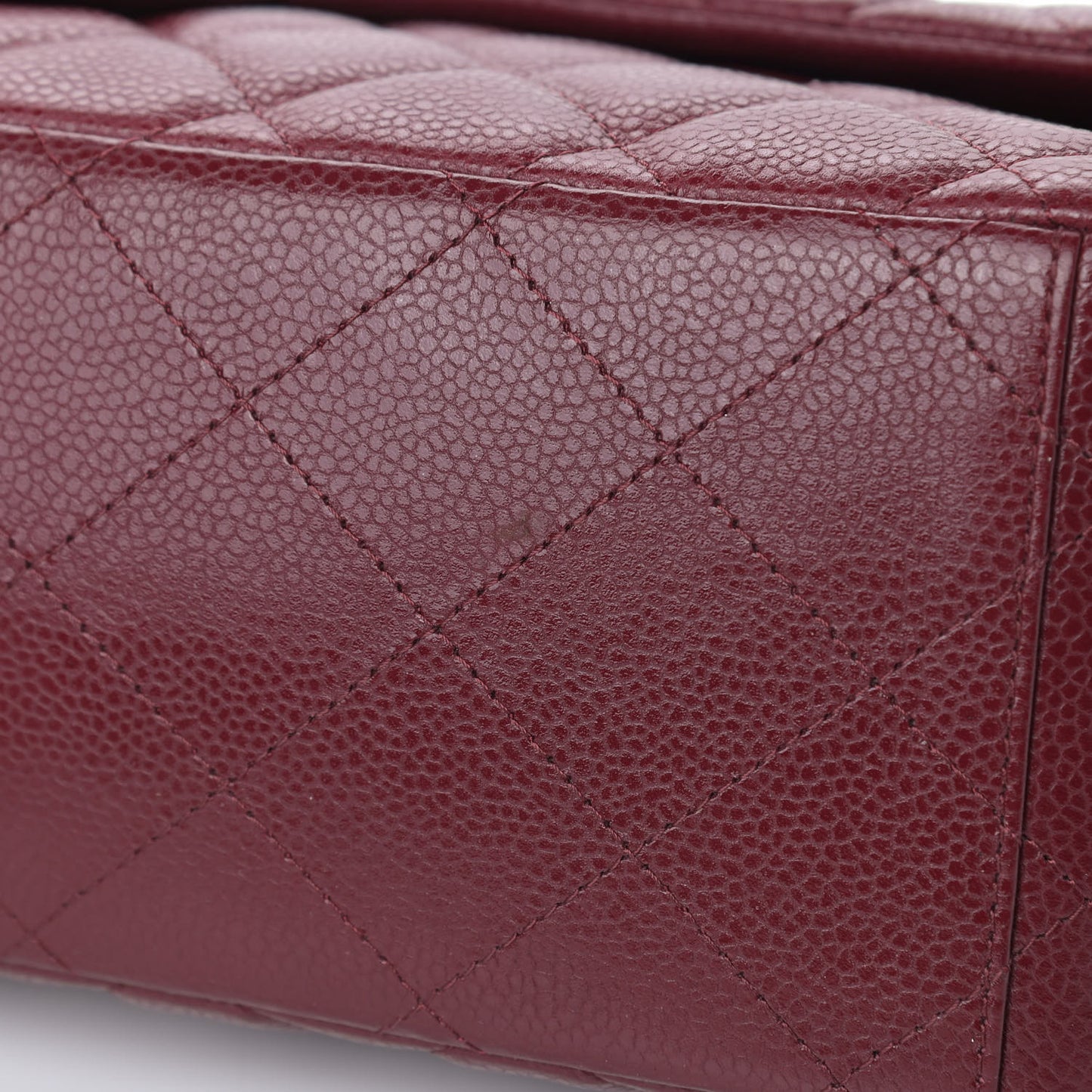 Caviar Quilted Maxi Single Flap Dark Red