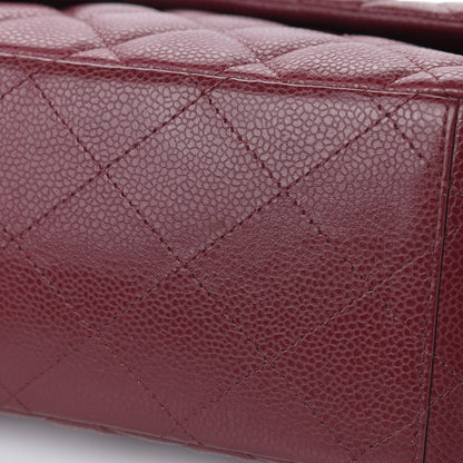 Chanel Caviar Quilted Maxi Single Flap Dark Red 9 of 11