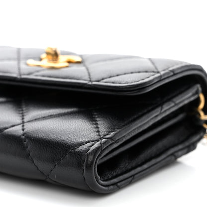 Chanel Lambskin Quilted Pearl Crush Clutch With Chain Black 11 of 12