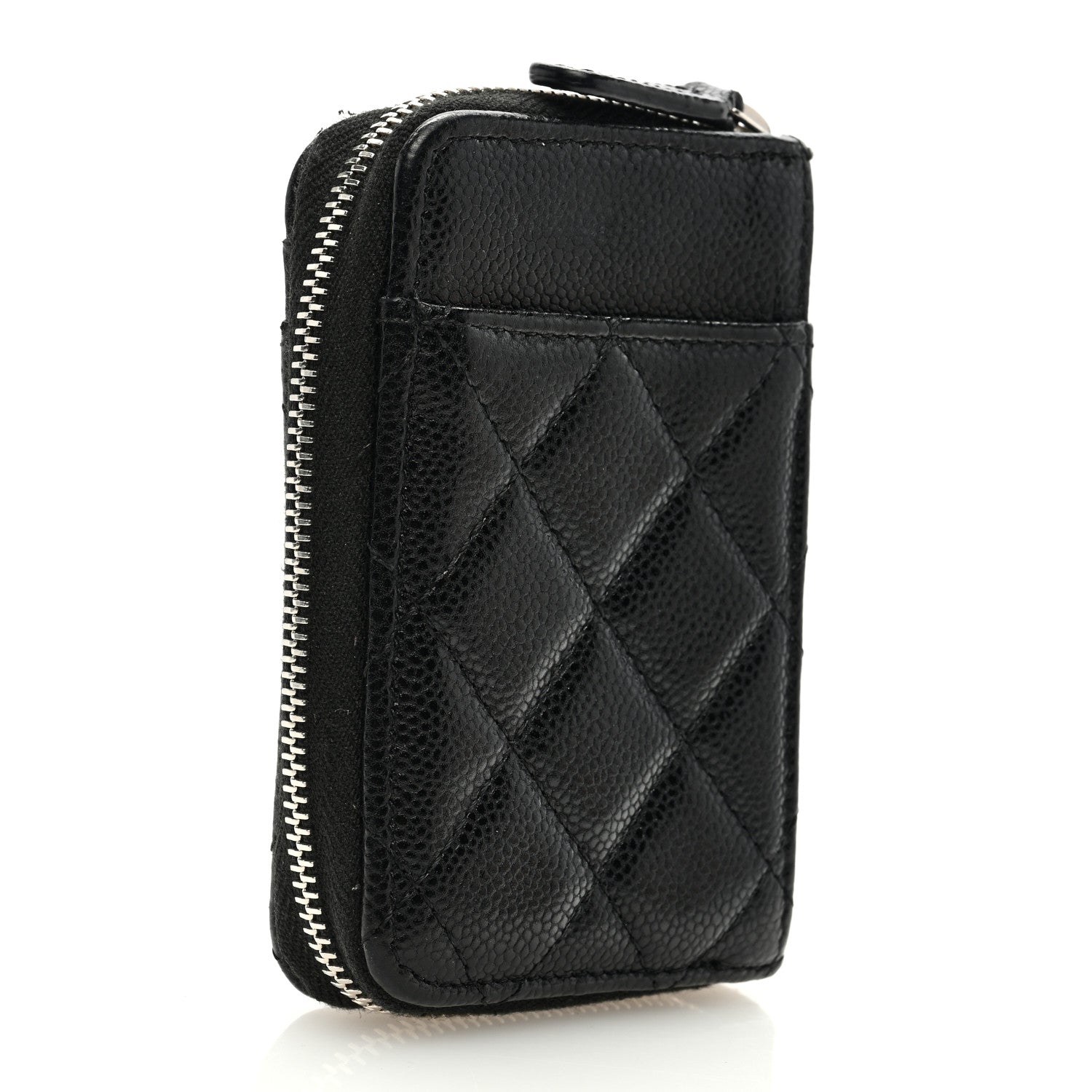 Chanel Caviar Quilted Zip Card Holder Black 3 of 8