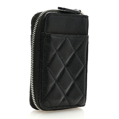 Chanel Caviar Quilted Zip Card Holder Black 3 of 8